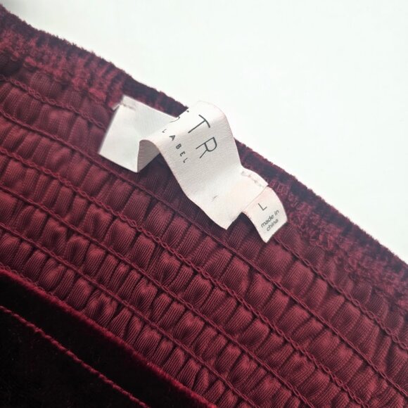 ASTR The Label Velvet Corset Top Large Wine Strap Side Zip - Picture 4 of 10